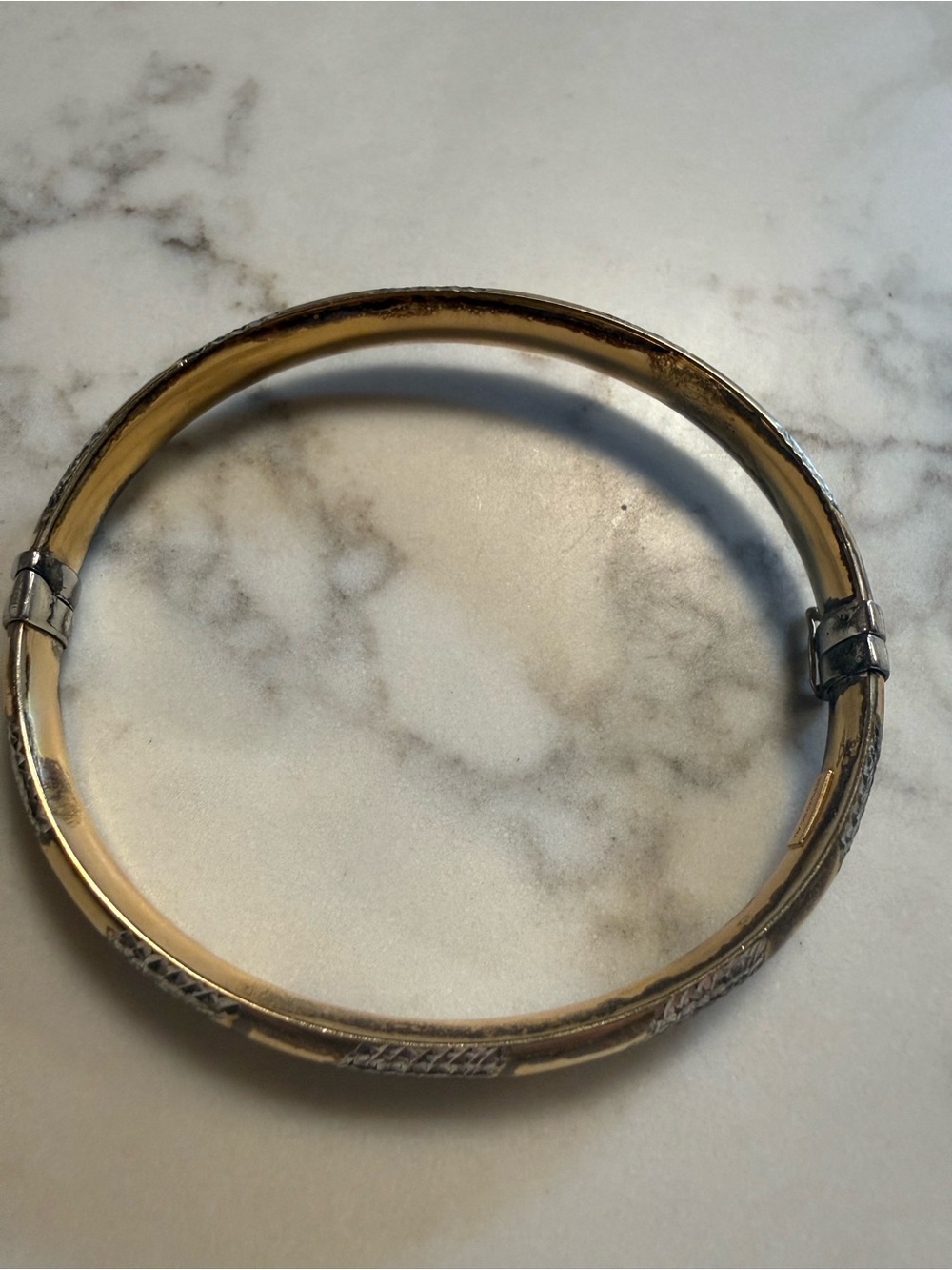 Gold-Tone Hinged Bangle Bracelet